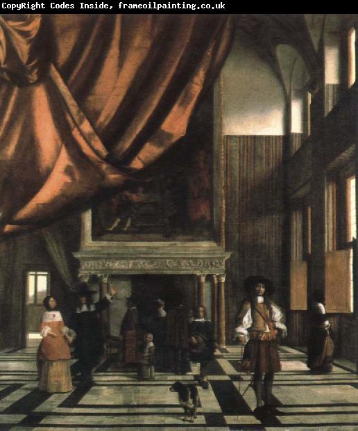 Pieter de Hooch interior of the burgomasters council chamber